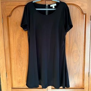 MICHAEL Michael Kors Black Jersey Mini Dress with Zipper Detail Size XL LBD